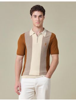 U.S. POLO ASSN. - Men's Colour blocked Regular Fit Polo T-Shirt