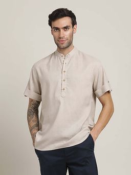 Saltpetre - Drifter Relaxed Fit Cotton Linen Natural Beige Shirt