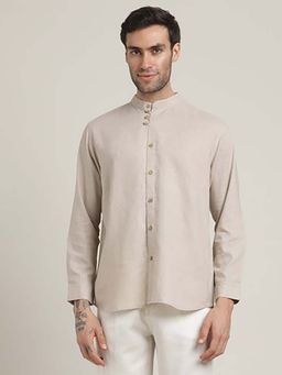 Saltpetre - Viceroy Regular Fit Linen Cotton Natural Beige Shirt