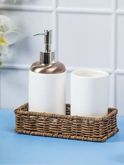 Voncasa - 3 Pcs Bathroom Set, White