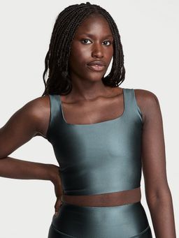 Victoria's Secret - Vsx Glossy tech Square-Neck Bra Top Grey