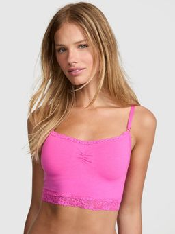 Victoria's Secret - Pink Bralettes And Bra Tops Cotton Dorm Lightly Lined Bralette Pink