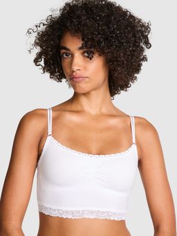 Victoria's Secret - Pink Bralettes And Bra Tops Cotton Dorm Lightly Lined Bralette White