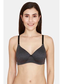 Zivame - Padded Non Wired 3/4Th Coverage T-Shirt Bra - Anthracite