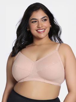 Zivame - True Curve Beautiful Basics Double Layered Non Wired Full Coverage Bra - Maple Sugar