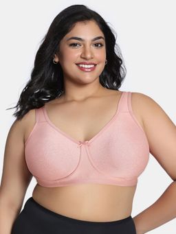 Zivame - True Curve Single Layered Non Wired Full Coverage Super Support Bra - Dusty Pink