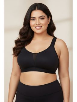 Zivame - True Curve Single Layered Non Wired Full Coverage Minimiser Bra - Black