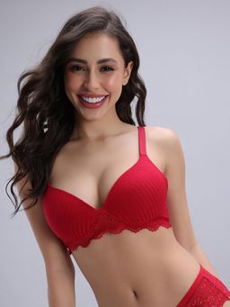 Zivame - Padded Non Wired 3/4Th Coverage T-Shirt Bra - Wine