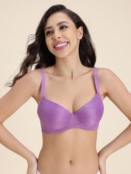 Zivame - Padded Non Wired Medium Coverage T-Shirt Bra - Purple