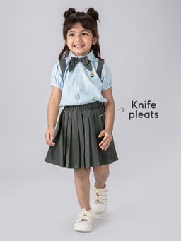 Hopscotch - 2-Pc Striped Shirt & Skirt