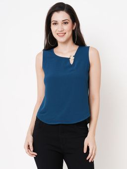 MISH - Navy Blue Key Hole Detail Top
