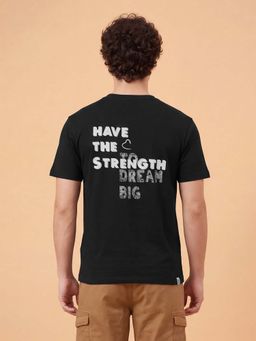 Being Human - Men Black Relaxed Fit Typographic Printed T-shirt