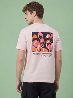 Being Human - Men Pink Relaxed Fit Half Sleeves Graphic Printed T-shirt