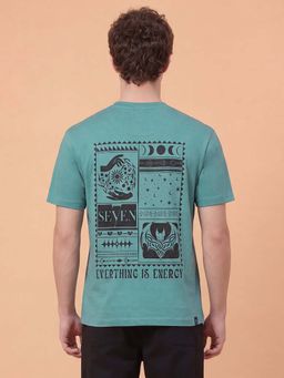 Being Human - Men Teal Relaxed Fit Half Sleeves Graphic Printed T-shirt