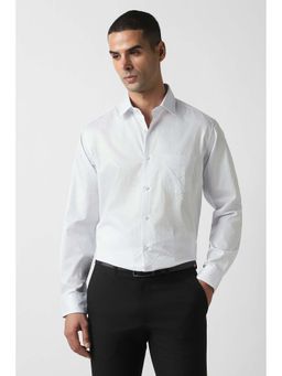 Van Heusen - Men White Regular Fit Self Design Full Sleeves Wedding Shirt