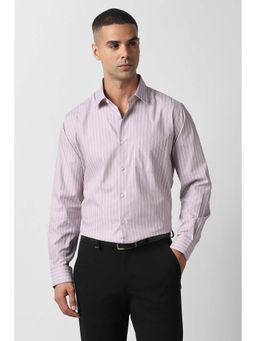 Van Heusen - Men Lavender Regular Fit Stripes Full Sleeves Formal Shirt