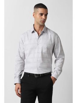 Van Heusen - Men Grey Regular Fit Checks Full Sleeves Formal Shirt