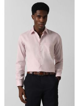 Van Heusen - Men Pink Slim Fit Textured Full Sleeves Formal Shirt