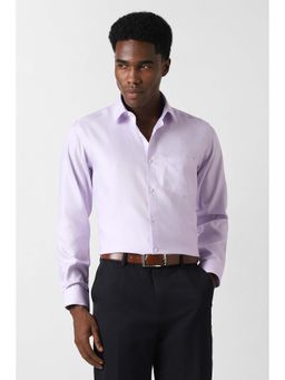 Van Heusen - Men Lavender Regular Fit Textured Full Sleeves Formal Shirt