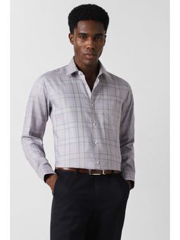 Van Heusen - Men Grey Regular Fit Checks Full Sleeves Formal Shirt