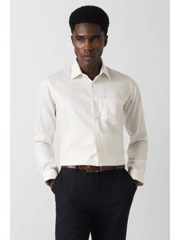 Van Heusen - Men Off White Slim Fit Solid Full Sleeves Formal Shirt