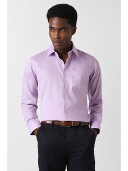 Van Heusen - Men Lavender Slim Fit Solid Full Sleeves Formal Shirt