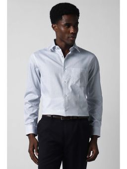 Van Heusen - Men Grey Tailored Fit Printed Full Sleeves Shirt