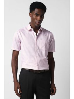 Van Heusen - Men Pink Regular Fit Printed Half Sleeves Shirt