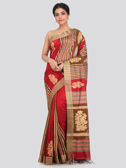 PinkLoom - Women's Cotton Silk Saree With Unstitched Blouse Piece