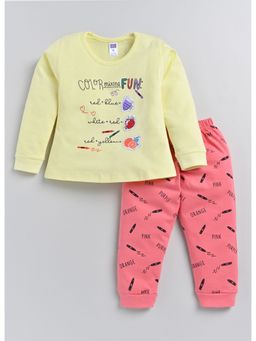 Nottie Planet - Fruit Printed Fancy Girls T-Shirt With Pant (Set of 2)
