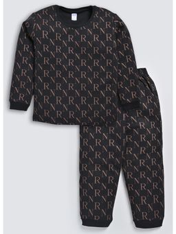 Nottie Planet - Alphabet Printed Full Sleeve T-Shirt with Pant (Set of 2)