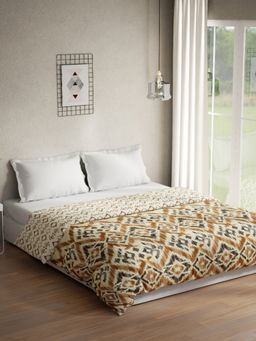 Ddecor Live Beautiful - Ethnic 100% Cotton Reversible Double Quilt - Brown