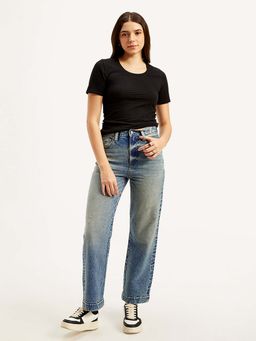 Levi's - Women's High Rise Straight Fit Blue Jeans