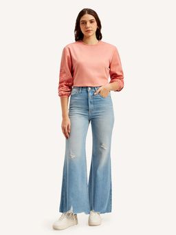 Levi's - Women's High Rise Ribcage Light Blue Bell Bottom Jeans