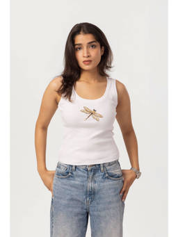 PAST MODERN - White Fire Fly Tank Top