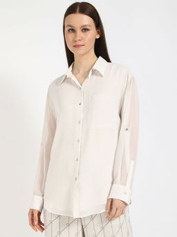 Calvin Klein - Roll Sleeve Utility Pocket Tunic Top
