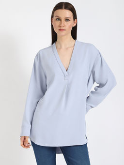 Calvin Klein - Popover V Neck Ls Tunic Top
