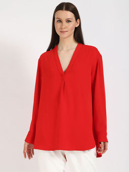 Calvin Klein - Popover V Neck Ls Tunic Top