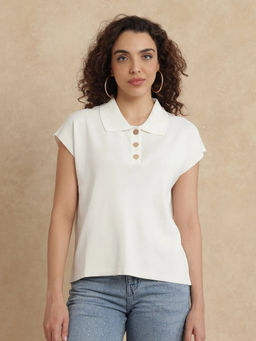 RAREISM - Prepol Primary Off White Boxy Cropped Top