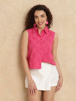 RAREISM - Somtel Primary Pink Regular Cropped Top