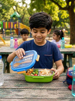 Little Surprise Box - Blue Lid Happy Bites Bento Lunch Box
