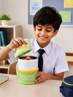 Little Surprise Box - Green Happy Bites Double Decker Stainless Steel Lunch Box