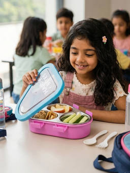 Little Surprise Box - Pink Triangle Happy Bites Lunch Box