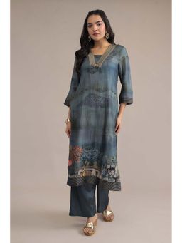 Zari Jaipur - Grey Printed Kurta with Pant