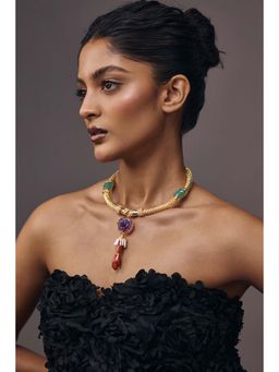 Goddess Of Glocal - Purple Ahimsa Rarh Necklace