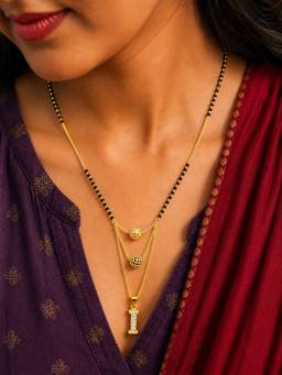 Digital Dress Room - I-Letter Short Mangalsutra