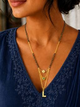 Digital Dress Room - L-Letter Short Mangalsutra