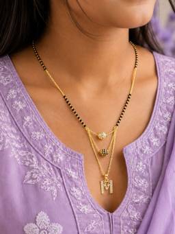 Digital Dress Room - M-Letter Short Mangalsutra