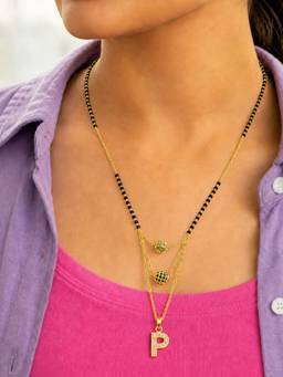 Digital Dress Room - P-Letter Short Mangalsutra