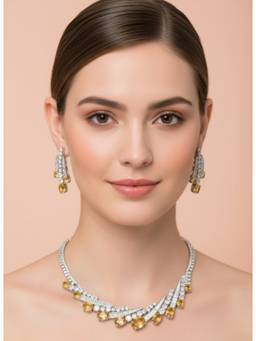 AM SWAN - Luxury Gold-Tone Cubic Zirconia Jewellery Set